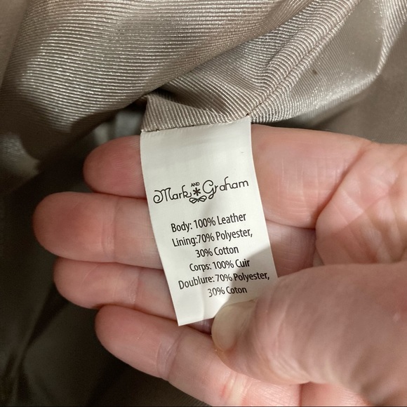 MARK & GRAHAM Fringed Cross Body Bag Purse Tan Leather and Suede NWOT - Picture 10 of 10